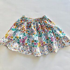 ZARA Tiered Floral Skirt | Multicolor Garden Print | 2–3Y
